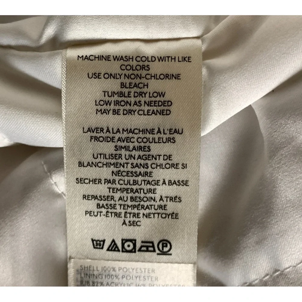 Anthropologie Bomber Jacket Women's Medium M Blue/White Cropped Floral Insulated - Picture 7 of 11